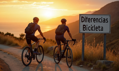 Cyclists at sunrise with gravel and road bikes by viewpoint sign