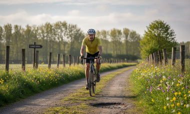 Ciclista realizando una sesión de recuperación activa al aire libre